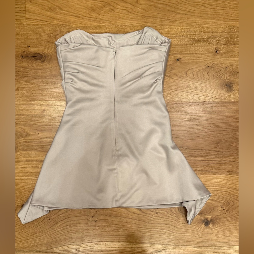 🤎 House of CB JASMINE Oyster Draped Strapless Corset Dress 🤎 - Picture 4 of 8